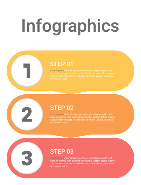 3 adımlar, seçenekler veya işlemler ile Infographics diyagramı. Vektör iş tanıtımı için şablon. iş veri görselleştirme. - Vektör, Görsel