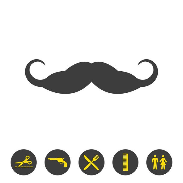Mustache icon on white background. Vector Illustration - Vector, Image