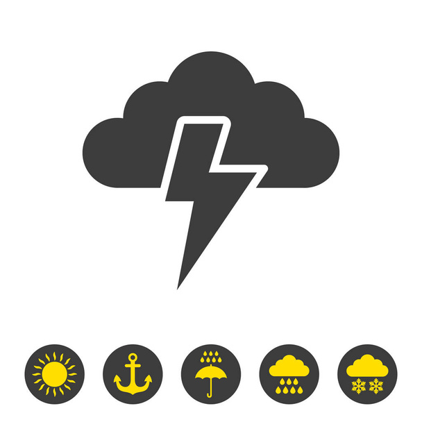 Storm icon on white background. Vector illustration - Vector, Image