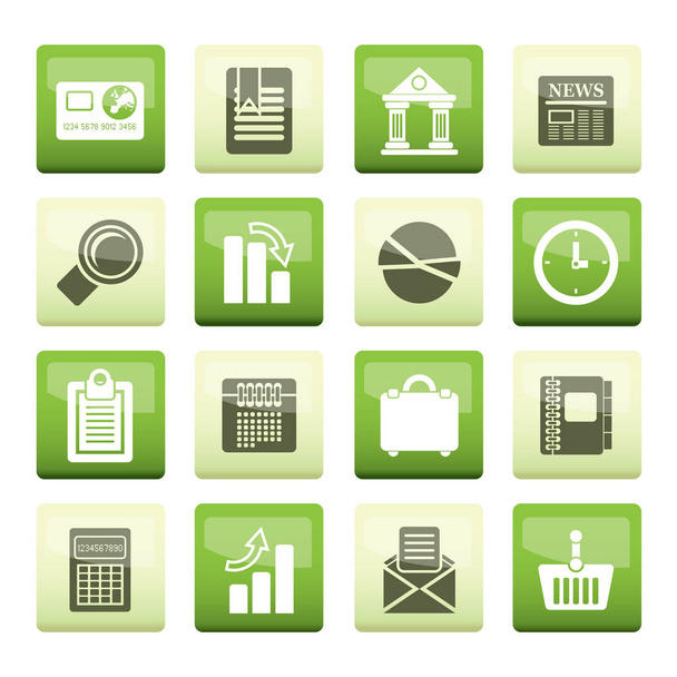 Business and Office Realistic Internet Icons over color background  - Vector Icon Set 3 - Vector, Image
