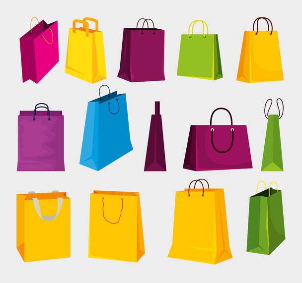 establecer bolsas de venta de moda para ir de compras en el mercado
 - Vector, imagen