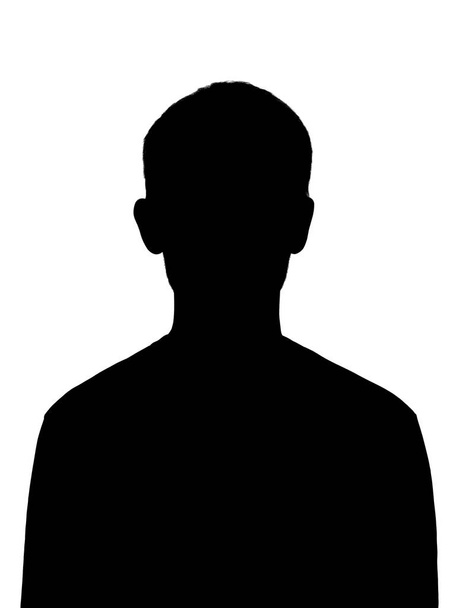 sylwetka młody mężczyzna na białym tle - Zdjęcie, obraz