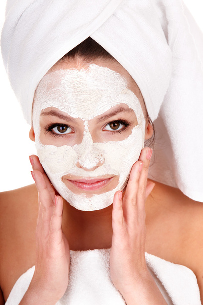 Cosmetician make mask to girl. Facial. - Photo, Image