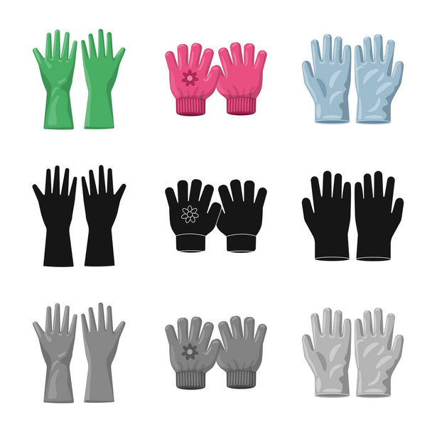 Illustration vectorielle du gant et signe d'hiver. Ensemble de gant et de matériel stock symbole pour le web
. - Vecteur, image