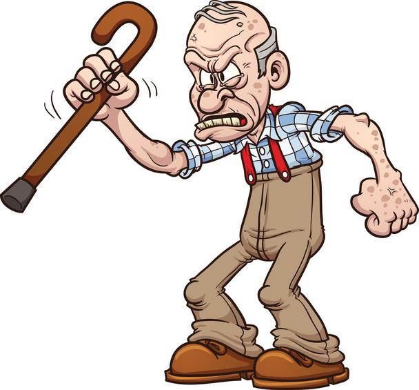 Grumpy old man - Vector, Image
