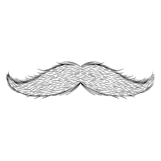 Isolated moustache sketch - Vector, Image