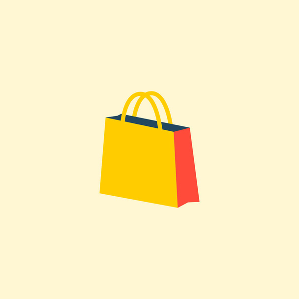 Shopping bag icon flat element. Vector illustration of shopping bag icon flat isolated on clean background for your web mobile app logo design. - Vector, Image