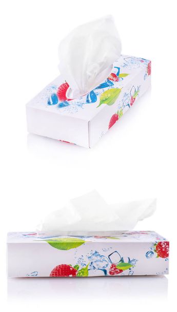 Set bof boîte de tissu de la fleur isolée sur fond blanc
 - Photo, image