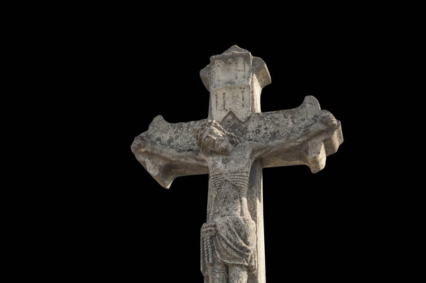 (古代の石像の人間の魂の不死と復活のシンボルとしてイエス ・ キリストのはりつけ) - 写真・画像