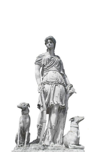 Oude beeld Diana (Artemis, Artemis). Godin van de maan, de dieren in het wild, de aard en de jacht. - Foto, afbeelding