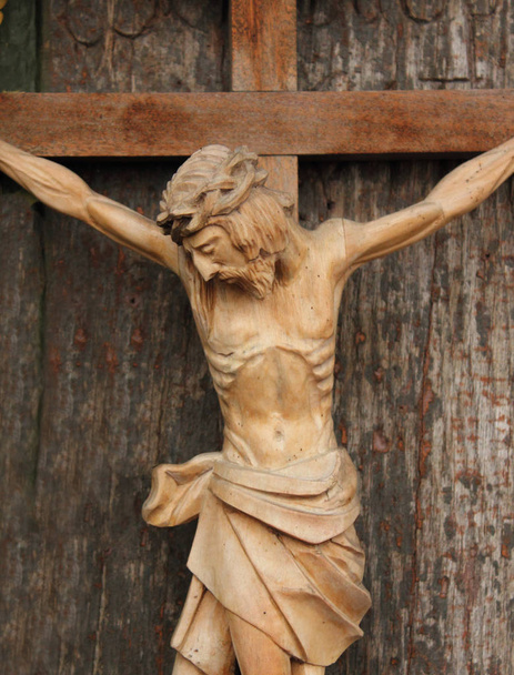 Heiliges Kreuz mit dem gekreuzigten Jesus Christus (Details) - Foto, Bild