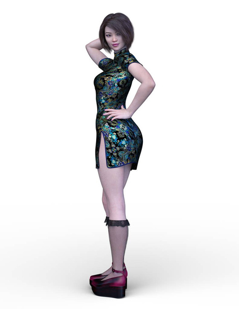 3D CG rendering of active girl - Φωτογραφία, εικόνα