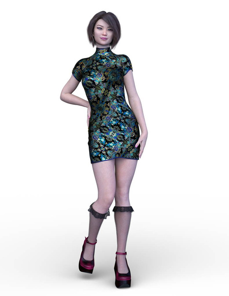 3D CG rendering of active girl - Fotó, kép
