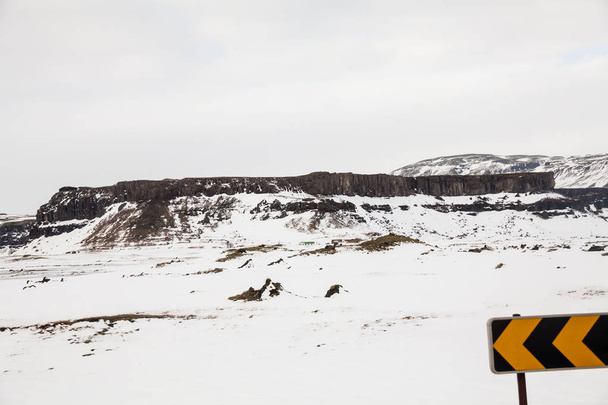 Beautiful scenery in winter snow Iceland - Fotoğraf, Görsel