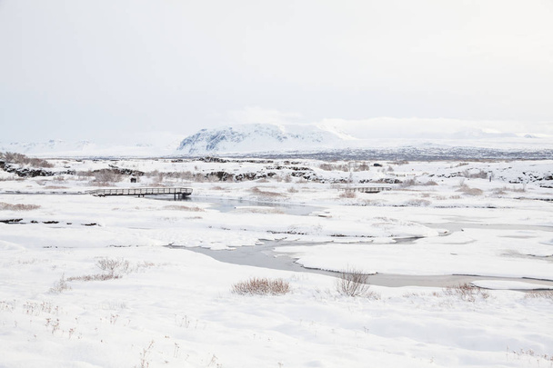 Thingvellir National Park or better known as Iceland pingvellir National Park during winter - 写真・画像