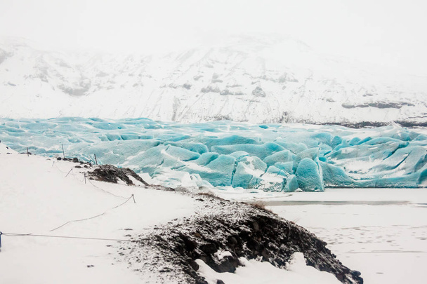 Svinafellsjokull glacier view during winter snow in Iceland - Φωτογραφία, εικόνα