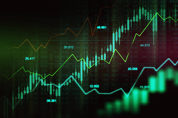 Aktienmarkt oder Devisenhandel Graph in grafischem Konzept geeignet für Finanzinvestitionen oder Wirtschaftstrends Geschäftsidee und alle Kunstwerke Design. Abstrakter finanzieller Hintergrund - Foto, Bild