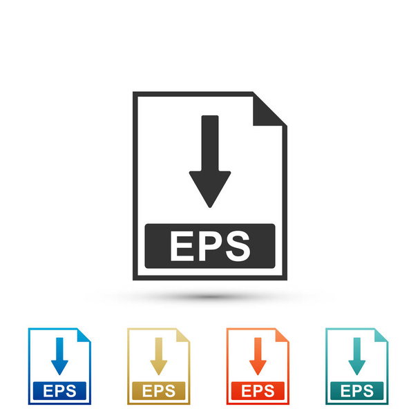 Icono del documento del archivo EPS. Descargar icono del botón EPS aislado sobre fondo blanco. Establecer elementos en iconos de colores. Diseño plano. Ilustración vectorial
 - Vector, Imagen