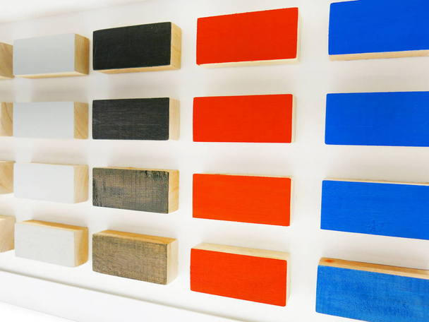 colorful wooden cubes with color samples - Fotografie, Obrázek