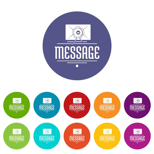 Message icons set vector color - Vector, Image