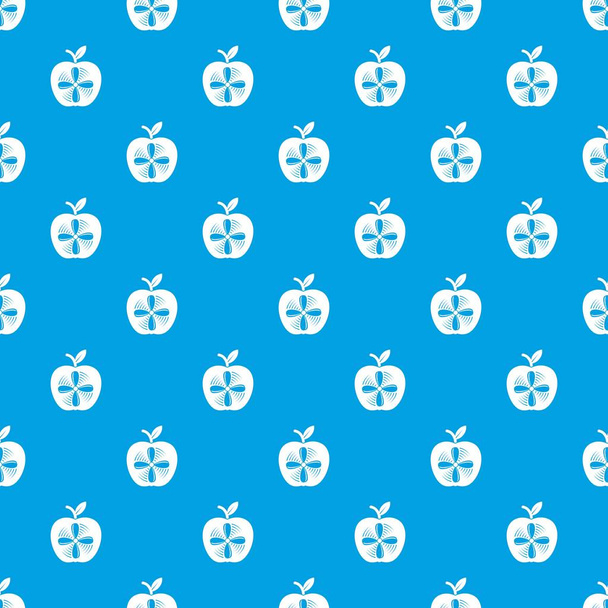 Apple pattern vector seamless blue - Vektor, Bild
