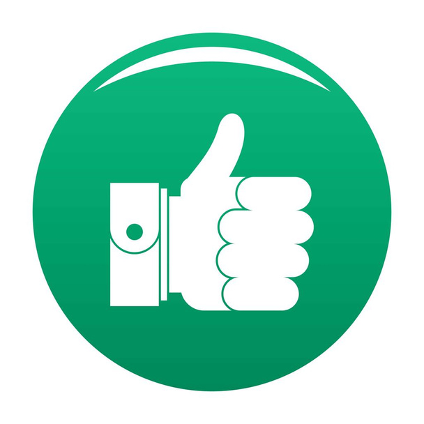 Hand excellent icon vector green - Vector, Image