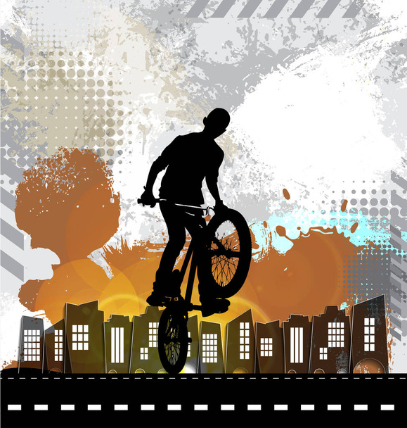 Silueta de puente de bicicleta, ilustración vectorial
 - Vector, imagen