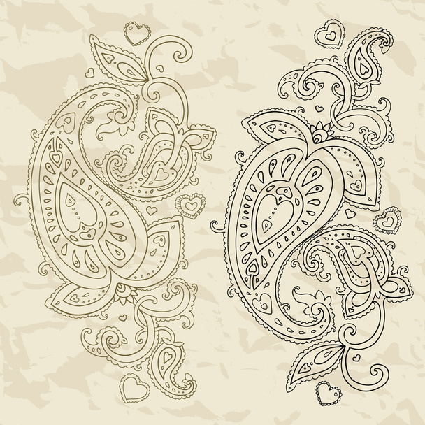 Hand Drawn Paisley ornament. - Vector, afbeelding
