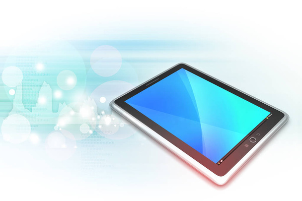 3D illustration of Touch screen tablet computer - Foto, imagen
