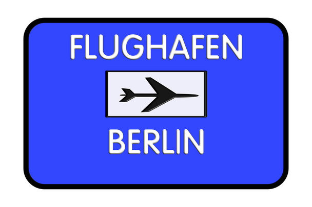 Berlin Allemagne Airport Highway Road Sign Illustration 3D - Photo, image