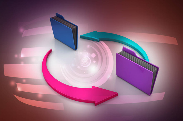 3d illustration of Laptop with files - Foto, imagen