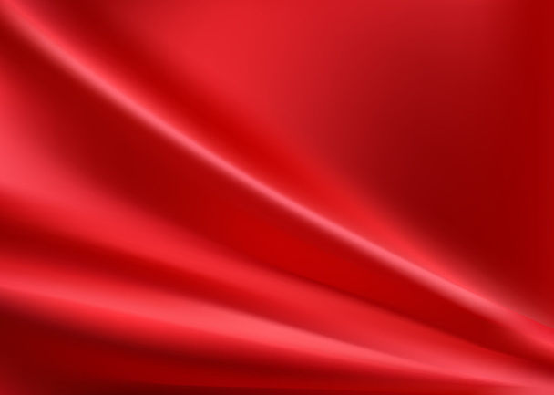 Red silk background with some soft folds - Vector, Image