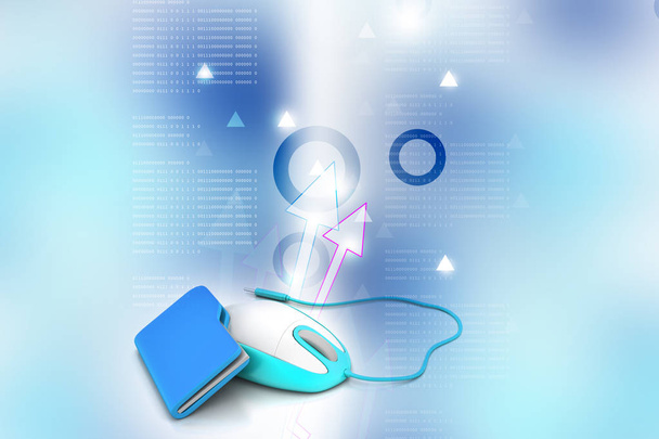Computer mouse on color background  - Zdjęcie, obraz
