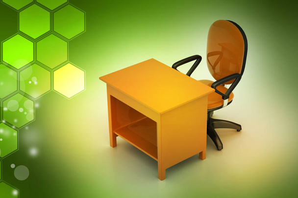 Executive chair on color background. Workplace concept - Fotoğraf, Görsel