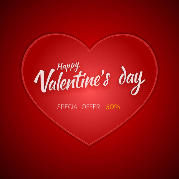 Valentine's day flyer special sale offer - Wektor, obraz