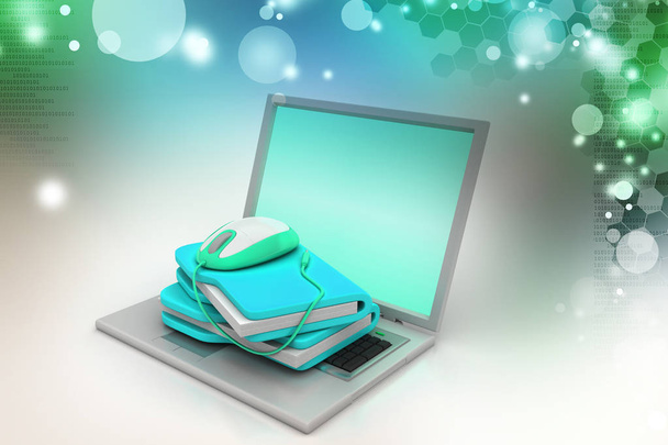 3d illustration of mouse with file folder  - Foto, Imagen