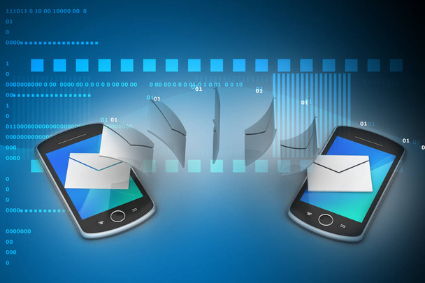 Mail sending concept. 3d color illustration - Фото, изображение