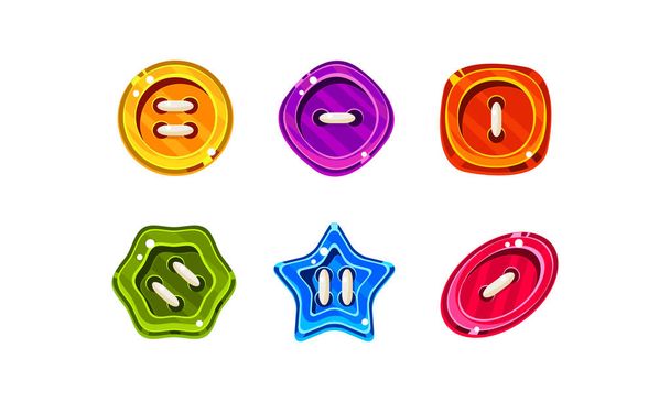 Colorful jelly glossy buttons for game or web design interface vector Illustration on a white background - Vektor, kép