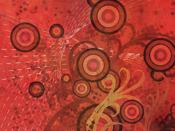 Red floral grunge background - Foto, afbeelding