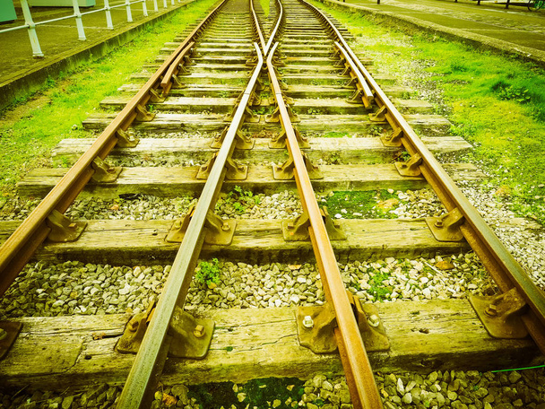 залізничні колії для залізничного транспорту Вінтажний ретро
 - Фото, зображення