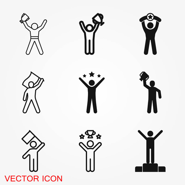 Bajnok vektor ikon, lapos design webes vagy a mobil app - Vektor, kép