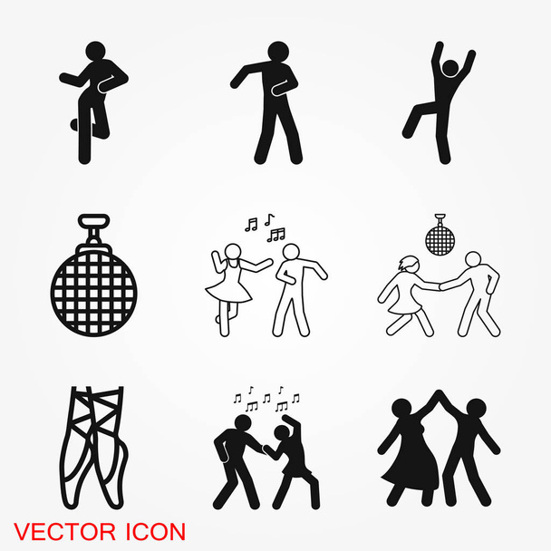 Иконка вектора танца. Иллюстрация на фоне спортивных танцев
 - Вектор,изображение