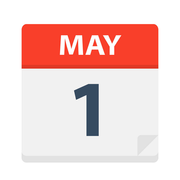1 травня - Ікона календаря - Векторна ілюстрація
 - Вектор, зображення