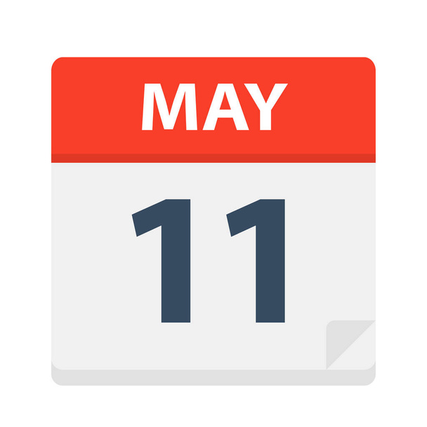 11. května - ikonu kalendáře - vektorové ilustrace - Vektor, obrázek