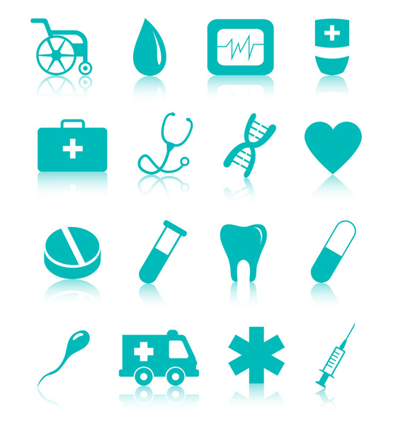 Vector set of medical icons on white background - ベクター画像