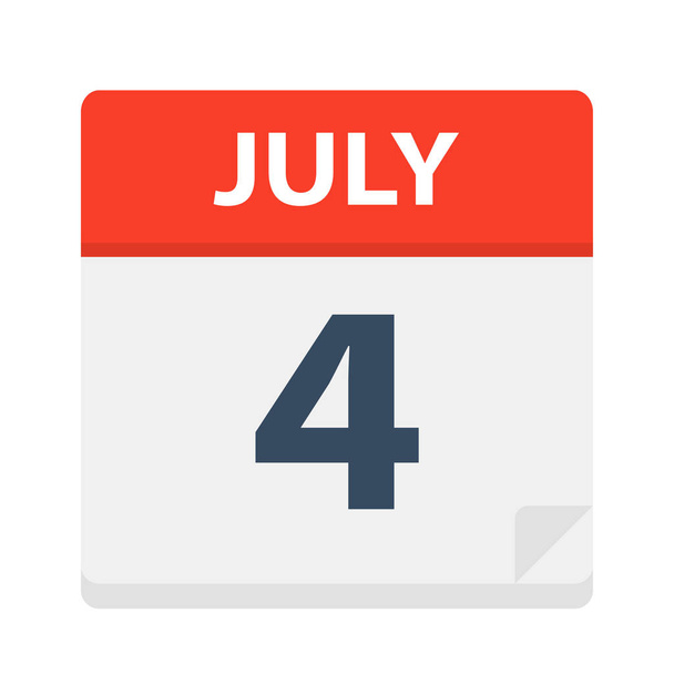 4 de julio - Icono del calendario - Ilustración vectorial
 - Vector, imagen