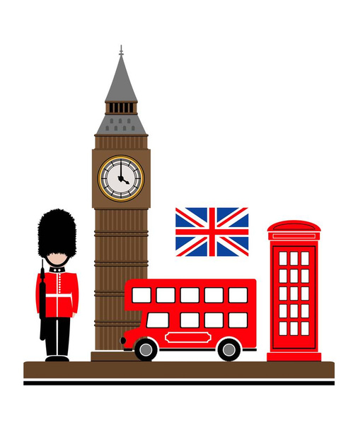 London city. Vector illustration with London symbols. Eps 10 - Vector, Image