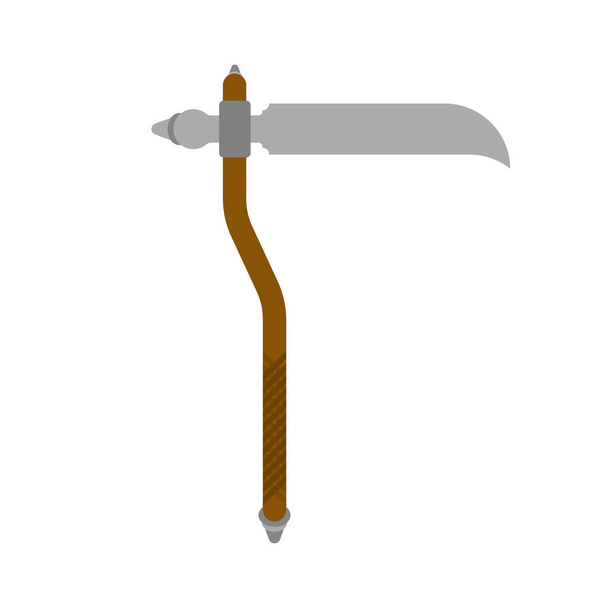 Scythe weapon isolated. Old medieval weapon for warriors - Vector, Image