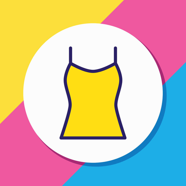 Vector illustration of tank icon colored line. Beautiful clothes element also can be used as singlet icon element. - Vector, afbeelding