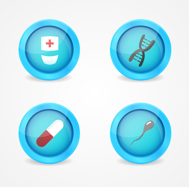Vector set of medical icons on white background - Vector, Image